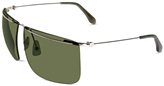CK BY Calvin Klein CK2133S 096 Palladium with Transparent Green Temple Tips sunglasses