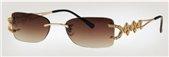 Caviar 1656 21 Gold With Clear Crystal Stones With Brown Lens sunglasses