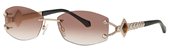 Caviar 5578 21 Gold Tiger Eye &amp; Clear Stones/Brown Lens sunglasses