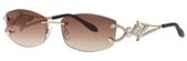 Caviar 5581 21 Gold Clear Stones/Brown sunglasses