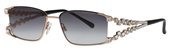 Caviar 5583 24 Black &amp; Gold Clear Stones Gray Lens sunglasses