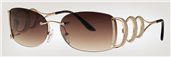 Caviar 6844 21 Gold With Clear Crystal Stones With Brown Lens sunglasses