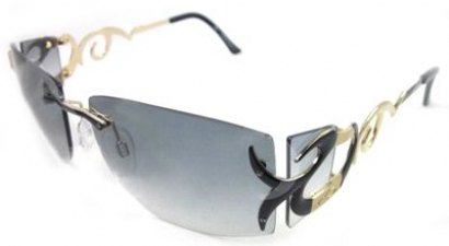 Cazal 9019 001 Black Gold/Grey Gradient Lenses sunglasses