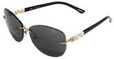 Chopard SCH877S Gold Black Pearls Gray Lens 0300 sunglasses