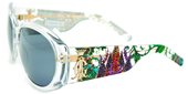 Christian Audigier CAS410 Broken Hearts White Crystal With Grey Polarized Lens sunglasses