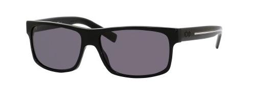 Christian Dior Black Tie 118S 0AM5 Black Crystal Smoke Polarized Lens sunglasses