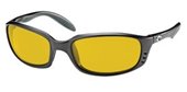 Costa Del Mar Brine Black Frame/Polarized Sunrise Yellow Wave 400 Glass Lens sunglasses