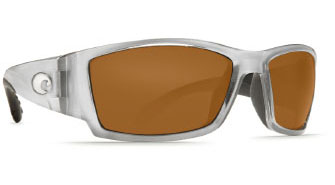 Costa Del Mar Corbina Silver Frame/Amber CR 39 400 Glass Lens sunglasses