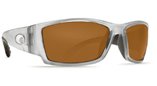 Costa Del Mar Corbina Silver Frame/Amber CR 39 400 Glass Lens sunglasses