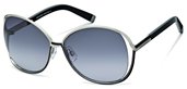 Dsquared DQ0048 05B Shiny Satin Palladium, Black Temples, Black Epoxy, Gradient Dark Grey Lenses sunglasses