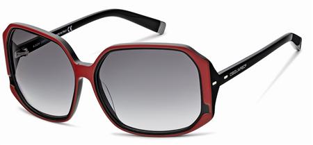 Dsquared DQ0052 68B Black Red Gunmetal/ShadedSmoke Lens sunglasses