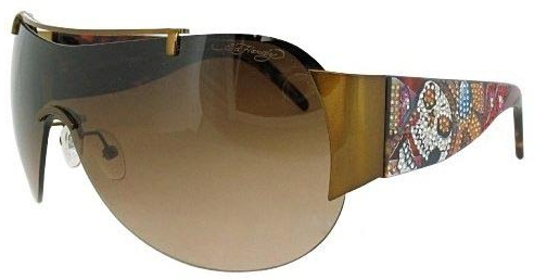 Ed Hardy Ehs 003 Japan With Swarovski Crystals Cocoa With Brown Gradient Lens sunglasses
