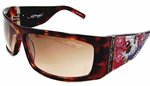 Ed Hardy Ehs 004 Beautiful Ghost With Swarovski Crystals Tortoise Brown Tortoise sunglasses