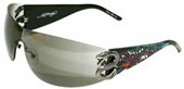 Ed Hardy Ehs 005 Snake 2 With Swarovski Crystals Black Grey Black sunglasses