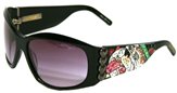 Ed Hardy Ehs 006 Love Dog With Swarovski Crystals Black Grey Gradient Black sunglasses