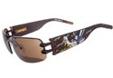Ed Hardy Ehs 016 Lover Boy With Leather Temples Latte Brown Latte sunglasses
