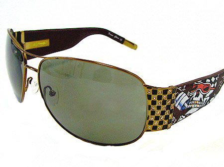 Ed Hardy Ehs 019 Speed Kills With Swarovski Crystals Cocoa Grey Copper sunglasses
