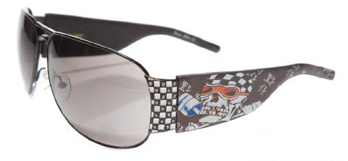 Ed Hardy Ehs 019 Speed Kills With Swarovski Crystals Gunmetal Grey Gun sunglasses