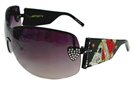 Ed Hardy Ehs 023 Zeke With Swarovski Crystals Black Grey Black  sunglasses