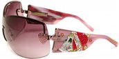 Ed Hardy Ehs 023 Zeke With Swarovski Crystals Pink Sapphire With Pink Gradient Lens sunglasses