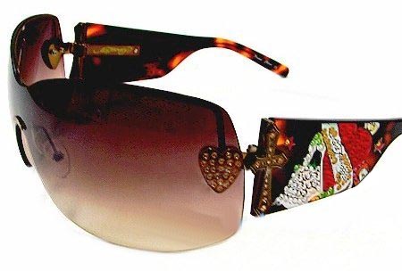 Ed Hardy Ehs 023 Zeke With Swarovski Crystals Tortoise Brown Tortoise sunglasses