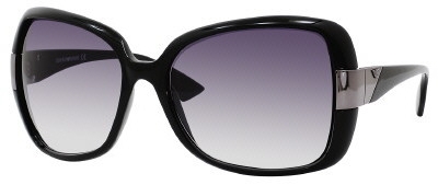 Emporio Armani 9689/S 0D28 Shiny Black Gray Shaded Lens sunglasses