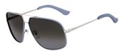 Ferragamo SF105SL 036 Shiny Gunmetal w/ Blue Jeans Leather sunglasses