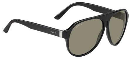Gucci 1637/S 075Q Black Leather/Green sunglasses
