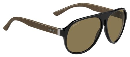 Gucci 1637/S 075S Black Cocoa Leather/Brown sunglasses