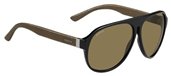 Gucci 1637/S 075S Black Cocoa Leather/Brown sunglasses