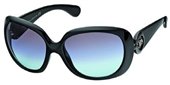 John Galliano JG0026 01W Black, Gunmetal Trim, Blue/SkyBlue Gradient Dark Grey Lenses sunglasses