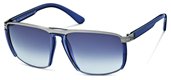 John Galliano JG0038 08W Gunmetal, Transparent Blue, Gradient Blue Lenses sunglasses