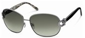 Just Cavalli JC273S 08P Shiny Gunmetal, Black/White Cream/Zebra Effect/Crystal Temples, Gradient Olive Green Lenses sunglasses
