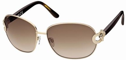 Just Cavalli JC273S 28F Rose Gold, Dark Havana Temples, Gradient Brown Lenses sunglasses