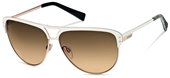Just Cavalli JC324S 28F Cream White, Rose Gold, Black/CreamWhite Zebra Effect Temple Tips, Gradient Brown Lenses sunglasses