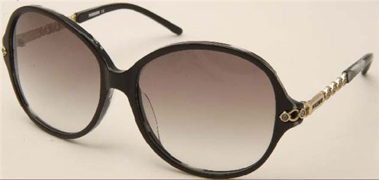 Missoni MI680 Black Striped Grey Shiny Rose Gold, Crystal Swarovski (01) Shaded Dark Smoke sunglasses