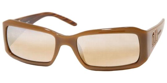 Miu Miu MU 07HS 7PB7J1 Nude Root Brown Silver Mirror Gold Gradient sunglasses