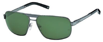Mont Blanc MB322S 08N Gunmetal, Shiny Black Temple Tips, Green Lenses sunglasses