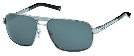 Mont Blanc MB322S 14A Light Ruthenium, Shiny Black Temple Tips, Dark Grey Lenses sunglasses