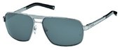Mont Blanc MB322S 14A Light Ruthenium, Shiny Black Temple Tips, Dark Grey Lenses sunglasses