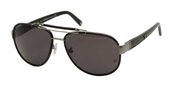 Mont Blanc MB367S 12A Black Leather Ruthenium Black sunglasses
