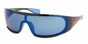 Prada Sport PS 03MS 1AB9P1 Black Blue Mirror sunglasses