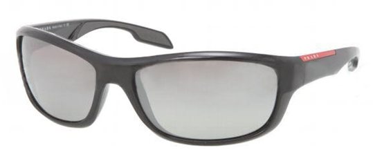 Prada Sport PS 04NS 1AB5Z1 Black Polar Grey sunglasses