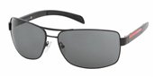 Prada Sport PS 54IS 1BO1A1 Matte Black/Black Rubber Gray sunglasses