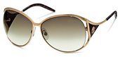 Roberto Cavalli RC574S Fresia 28P Rose Gold, Havana, Gradient Green Lenses sunglasses