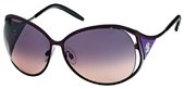Roberto Cavalli RC574S Fresia 81B Violet, Transparent Animalier Violetinsert, Transparent Violet Temple Tips, Gradient Beige Grey sunglasses