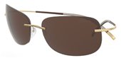 Silhouette Icon 8130 6201 Silky-Matt Gold, Dark Brown and Ivory Temples sunglasses