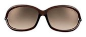 Tom Ford FT0008 Jennifer 692 Dark Brown Transparent Frame With Rose Gold Metal Temple Details And Brown Gradient Lens sunglasses