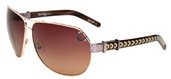 True Religion Dakota Satin Gold/ShinyGun w/ Brown Gradient Lens sunglasses
