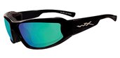 Wiley X Jake CCJAK06 Polarized Emerald Mirror (amber Tint)/GlossBlack sunglasses